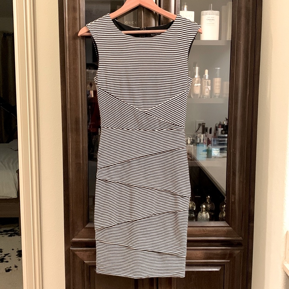 White House Black Market strip dress size 4